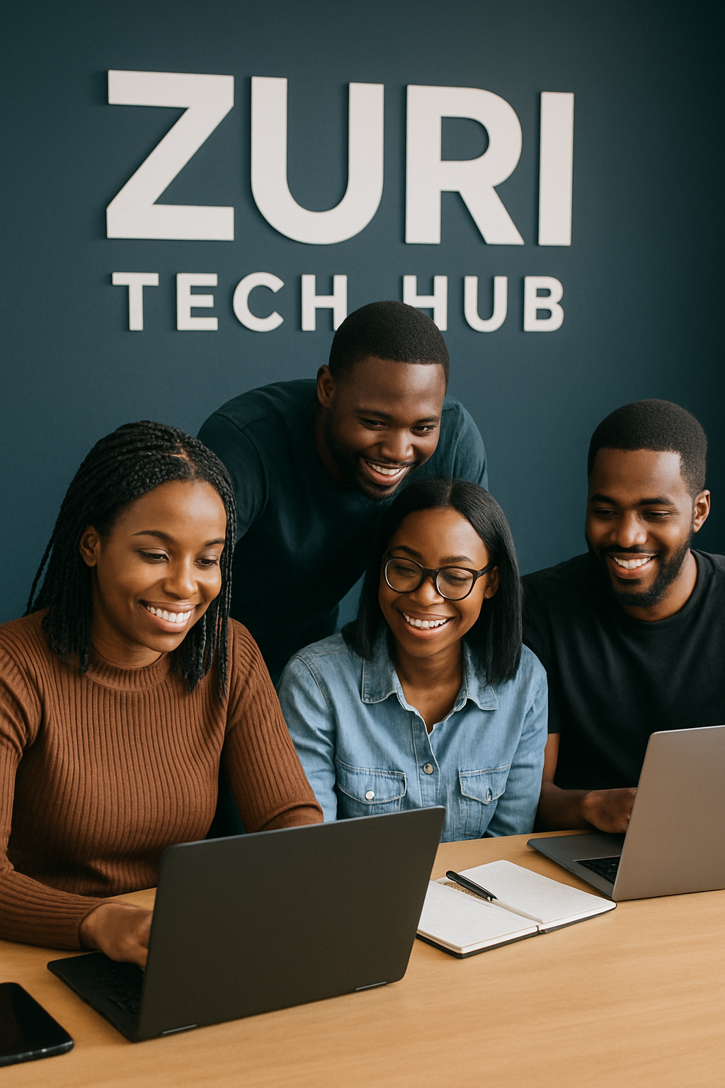 Team working on tech